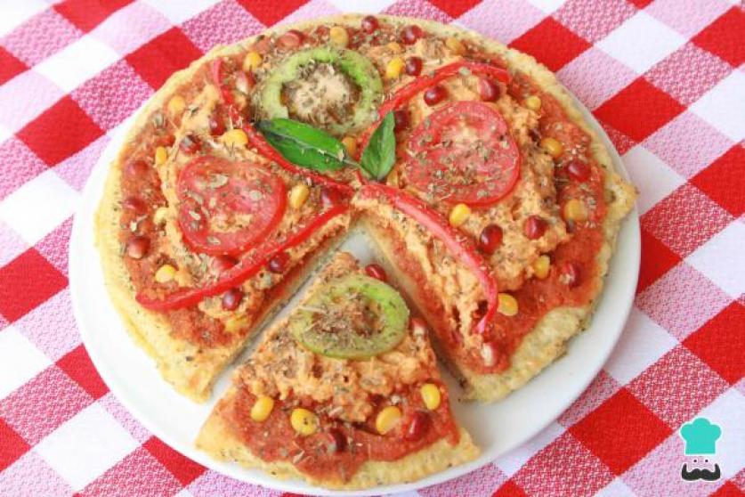 Pizza con harina de garbanzos