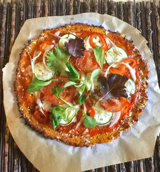 Pizza con base de zanahoria