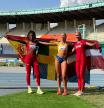 Tessy Ebosele (plata), Maja Askag (oro) y Darja Sopova (bronce), el podio de triple salto del Mundial sub'20 de Nairobi