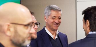 Miguel Ángel Gil Marín, consejero delegado del Atlético de Madrid, en la reunión que la Asociación Europea de Clubes (ECA) realizó este martes 23 de abril en la capital de España.