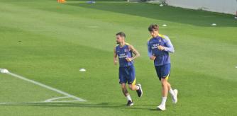 Álex Baena y Robin Le Normand, jugadores del Atlético de Madrid.
