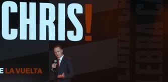 Chris Froome en su parlamento en Mónaco