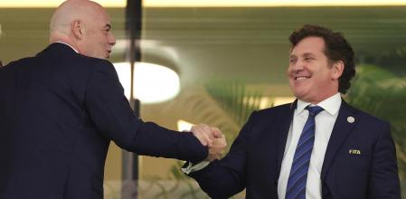 Infantino y Alejandro Domínguez, en una imagen de hace unos días en Qatar