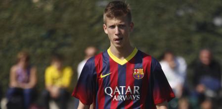 Dani Olmo, en 2014 con el Cadete A del Barça