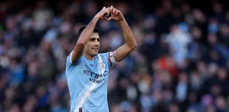 Rodri celebra su golazo ante el Exeter City en la FA Cup