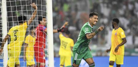Firmino celebra uno de sus goles