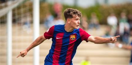 Juan Hernández fue el autor del tanto del Barcelona ante el Sabadell