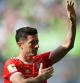 Lewandowski despidiéndose de los aficionados del Bayern
