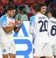 Cremona (Italy), 09/10/2022.- Napoli's players jubilates after scoring the goal 1-2 during the Italian Serie A soccer match US Cremonese vs SSC Napoli at Giovanni Zini stadium in Cremona, Italy, 09 October 2022. (Italia) EFE/EPA/FILIPPO VENEZIA