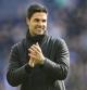 Arsenal's manager Mikel Arteta celebrates at the end of the English Premier League soccer match between Tottenham Hotspur and Arsenal at the Tottenham Hotspur Stadium in London, England, Sunday, April 28, 2024. (AP Photo/Kin Cheung)