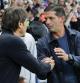 PARMA (Italy), 18/05/2025.- Parma's coach Cristian Chivu (R) and Napoli's coach Antonio Conte greet each other ahead of the Italian Serie A soccer match between Parma Calcio and SSC Napoli, in Parma, Italy, 18 May 2025. (Italia) EFE/EPA/ELISABETTA BARACCHI