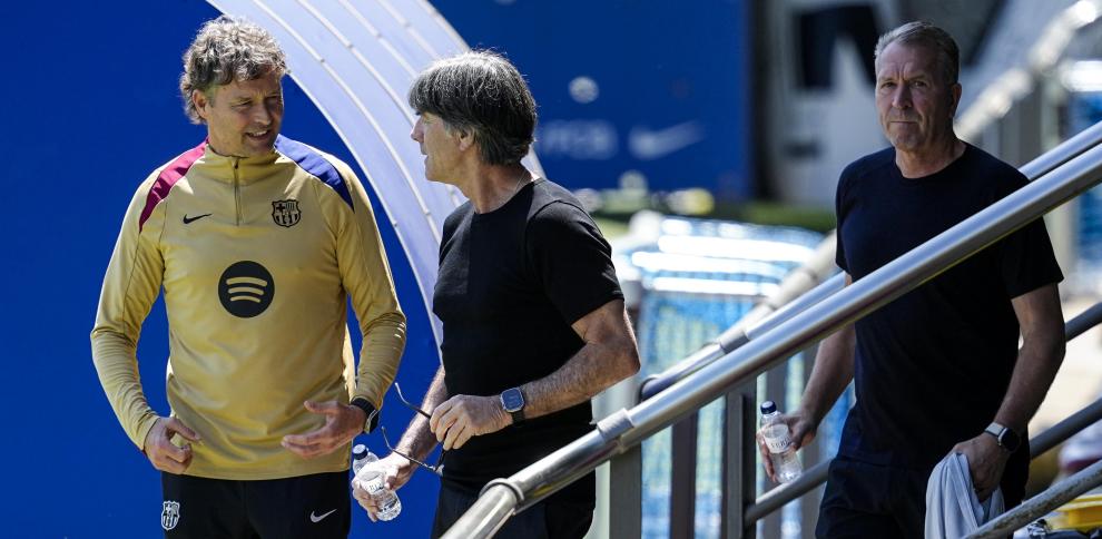 Joachim Löw, presente en el entrenamiento del Barça