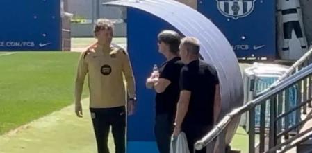 Joachim Löw, presente en el entrenamiento del Barça