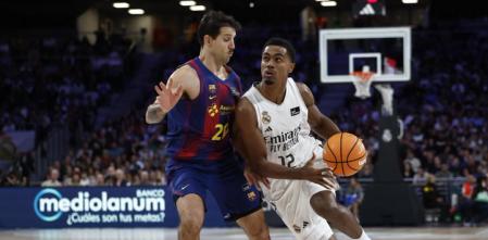 La celebración del Barça Basket tras ganar el Clásico 100-105