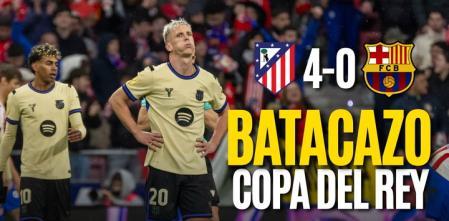 El Atlético arrolla al Barça (4-0) y deja la final muy lejos