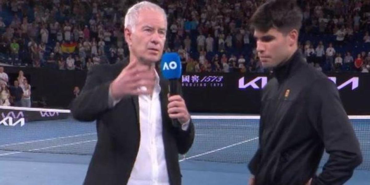 McEnroe, en entrevista a Alcaraz en la pista: ¡Cállate la boca!, suelta en castellano