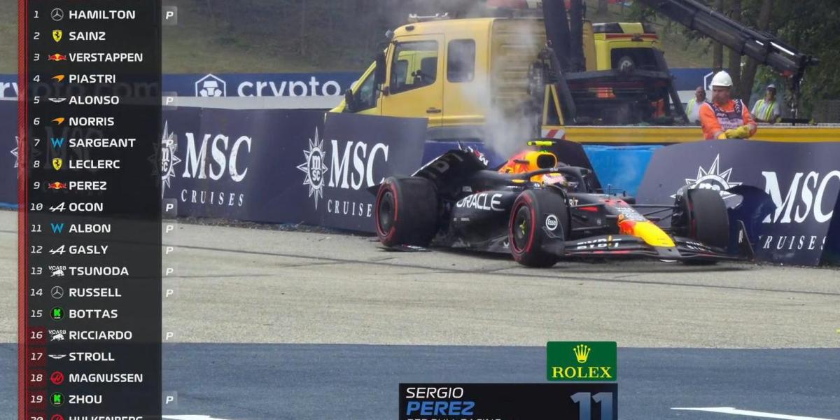 Checo Pérez no levanta cabeza: accidente en la clasificación de Hungría que le pone más en el punto de mira