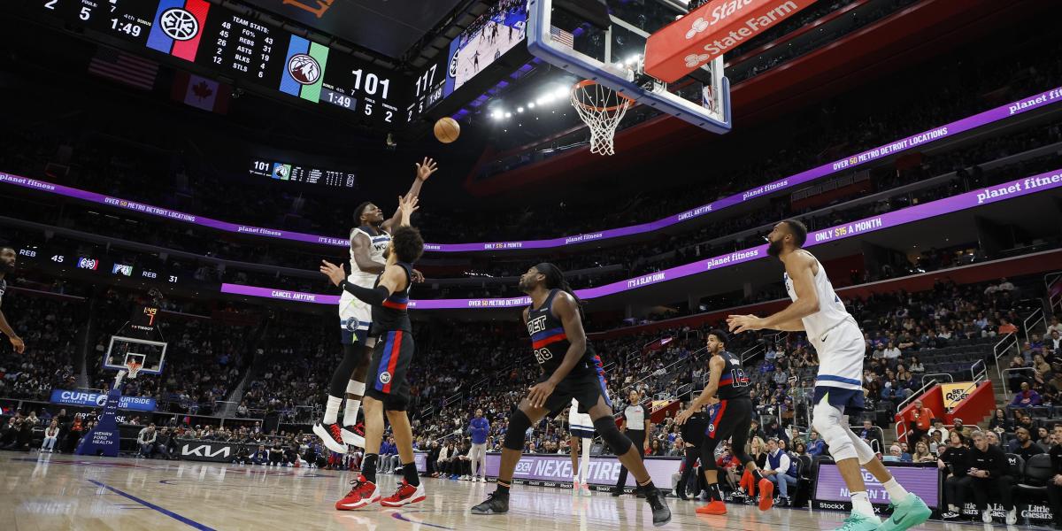 La gran noche del bad boy Anthony Edwards no le basta a los Wolves ante Pistons