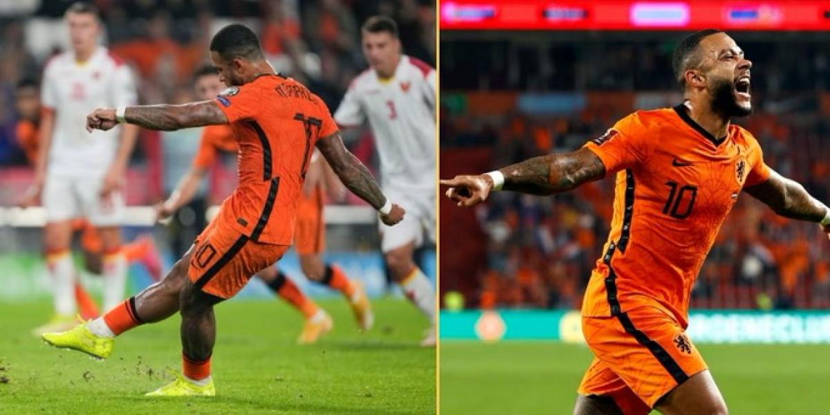 Así ha sido el doblete de Memphis Depay con Países Bajos ante Montenegro