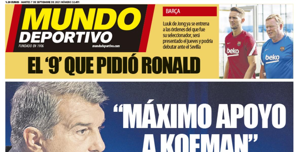 Portada de Mundo Deportivo del martes 7 de septiembre de 2021