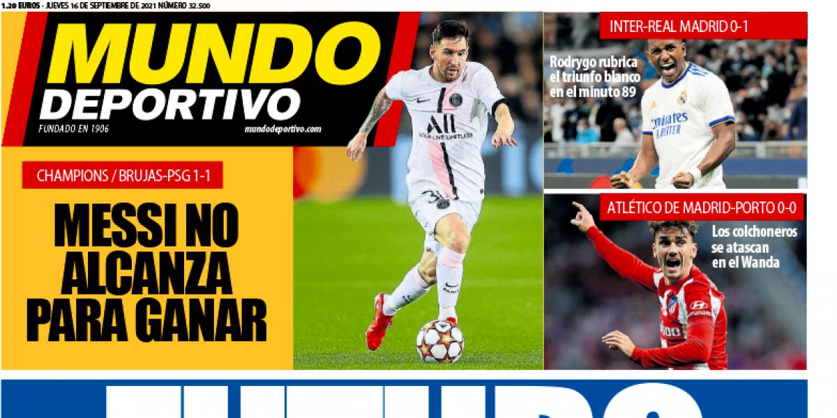 Estas son las portadas de la prensa deportiva del jueves 16 de septiembre