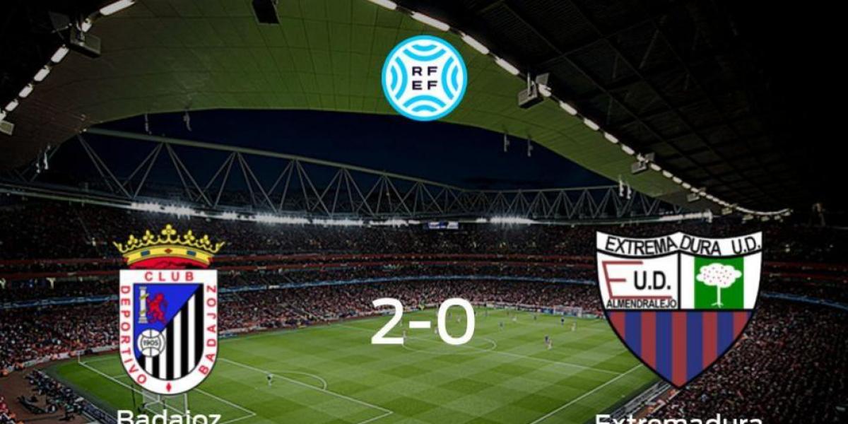 El Badajoz gana 2-0 frente al Extremadura UD