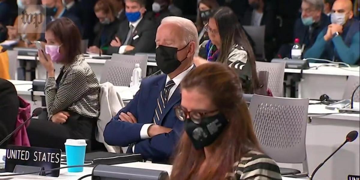La breve cabezada de Joe Biden durante la Cumbre del Clima de Glasgow