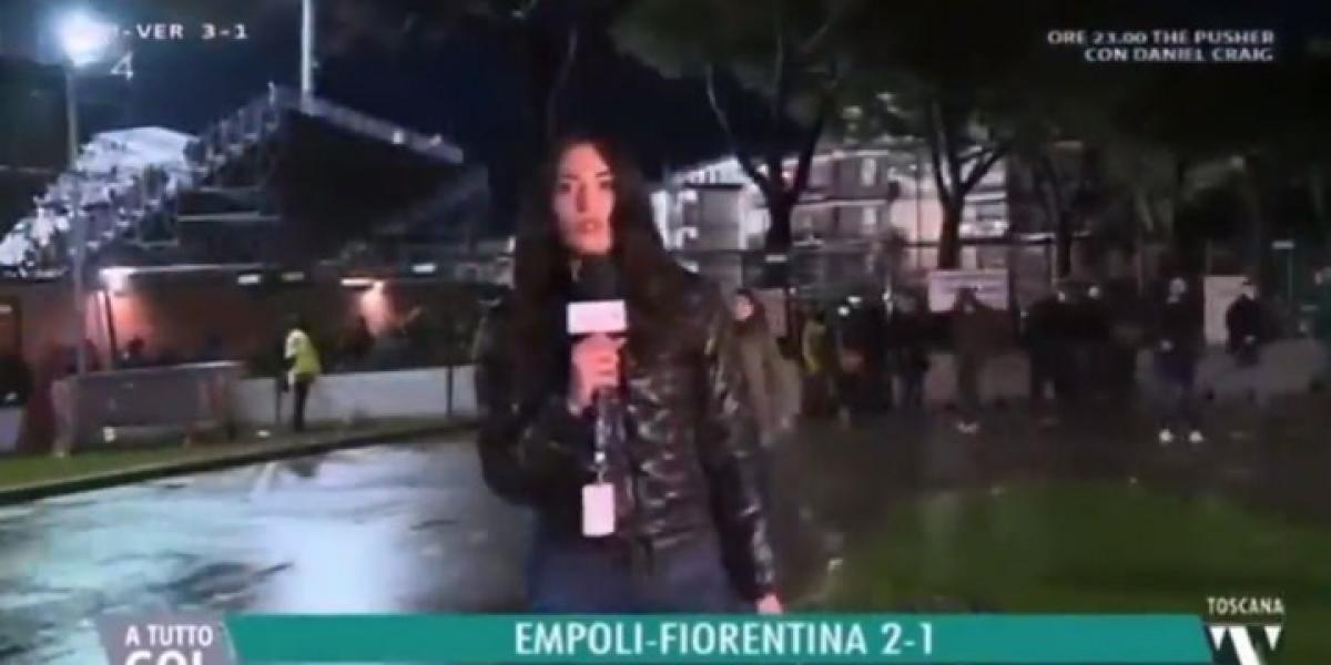 Deleznable: Tocan el culo a una reportera italiana en pleno directo tras el partido del Empoli