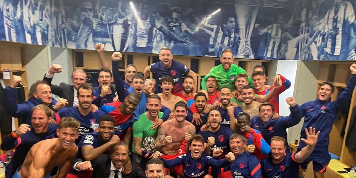 Así fue la fiesta del Atlético en el vestuario de Do Dragao