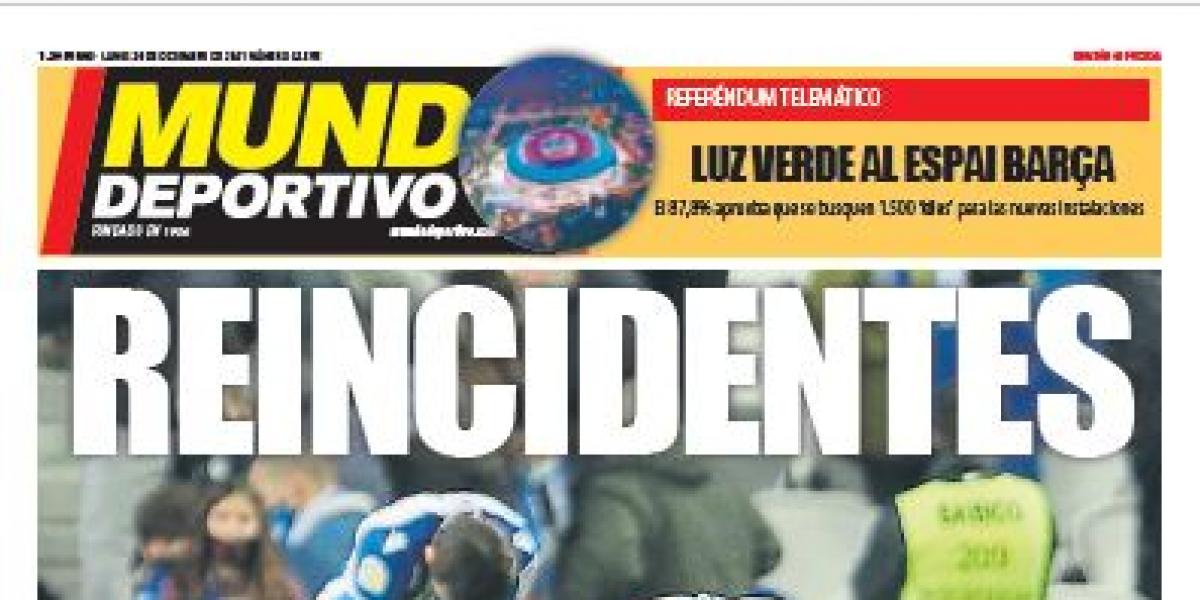 Portada de Mundo Deportivo Gipuzkoa del lunes 20 de diciembre de 2021