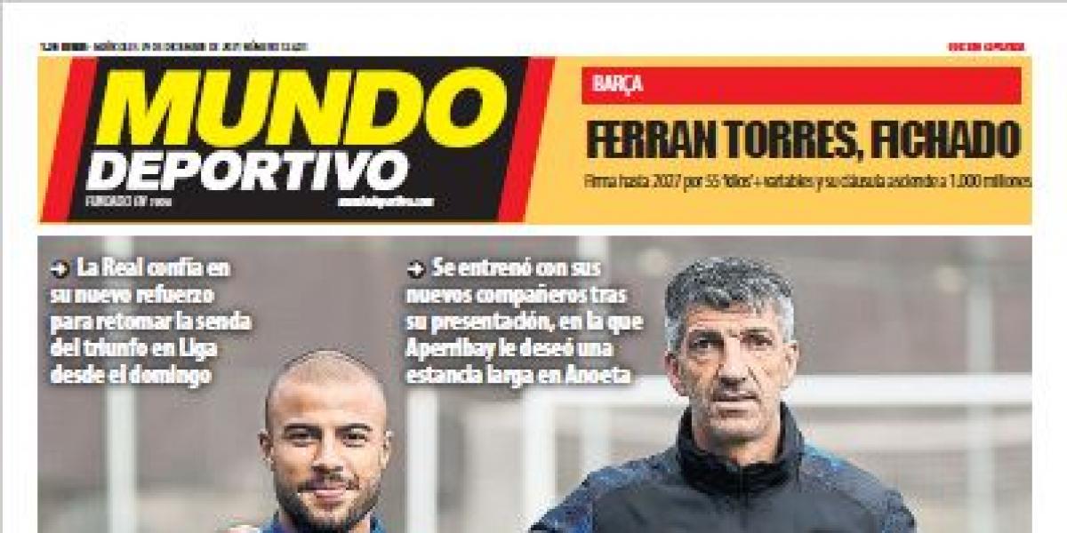 Portada de Mundo Deportivo Gipuzkoa del miércoles 29 de diciembre de 2021