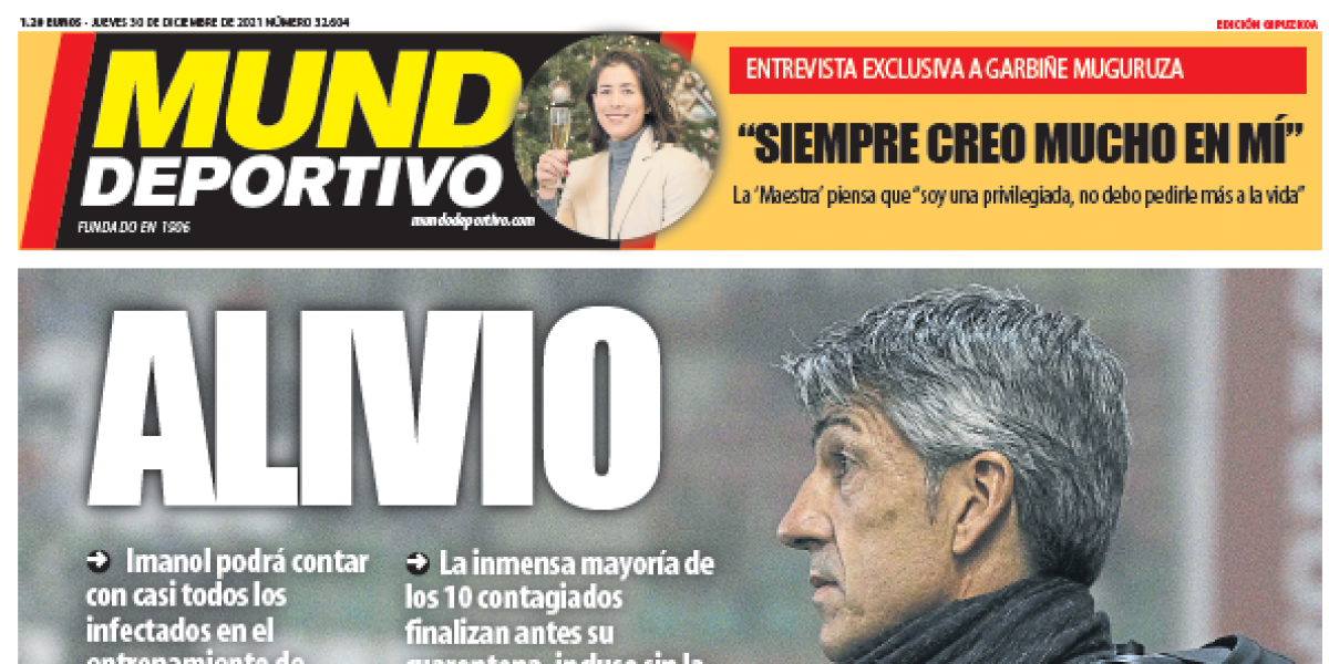 Portada de Mundo Deportivo Gipuzkoa del jueves 30 de diciembre de 2021