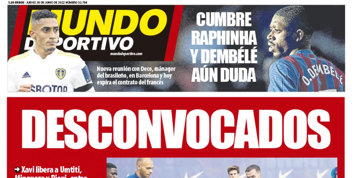Portada de Mundo Deportivo del jueves 30 de junio de 2022