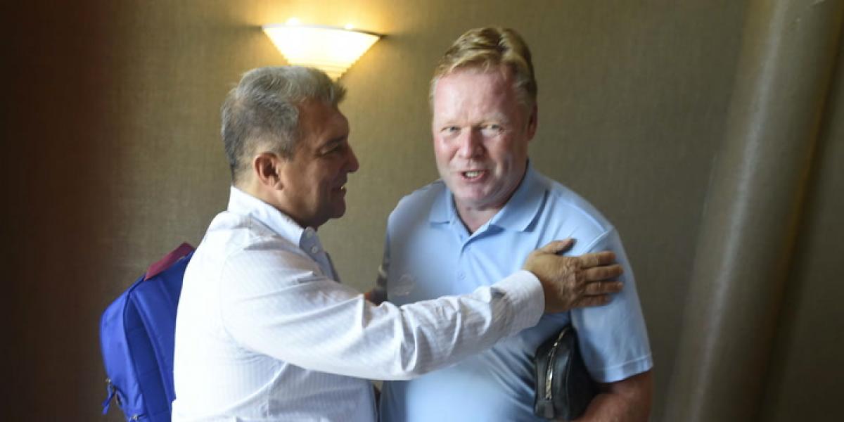Así ha sido el reencuentro Laporta-Koeman