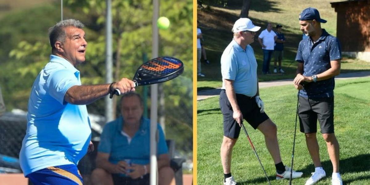 El estilo de Koeman y Guardiola en el golf y Laporta jugando a pádel