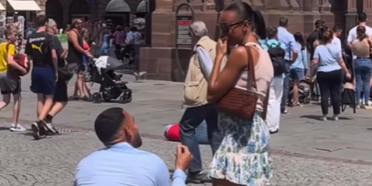 La viral pedida de mano a Ana Peleteiro en una catedral francesa