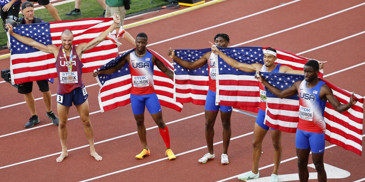 Doblete de Estados Unidos en los 4x400 y vigésima medalla de Allyson Felix