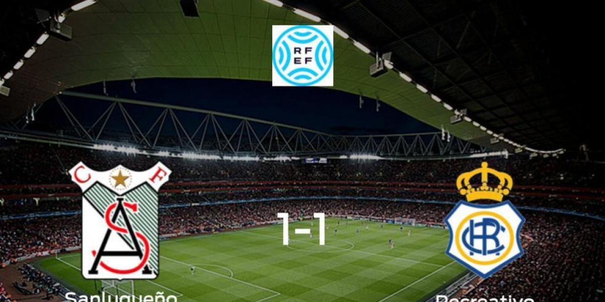 Reparto de puntos entre el At. Sanluqueño y el Recreativo (1-1)