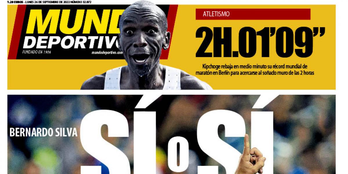 Bernardo Silva y Kipchoge, protagonistas de las portadas de hoy