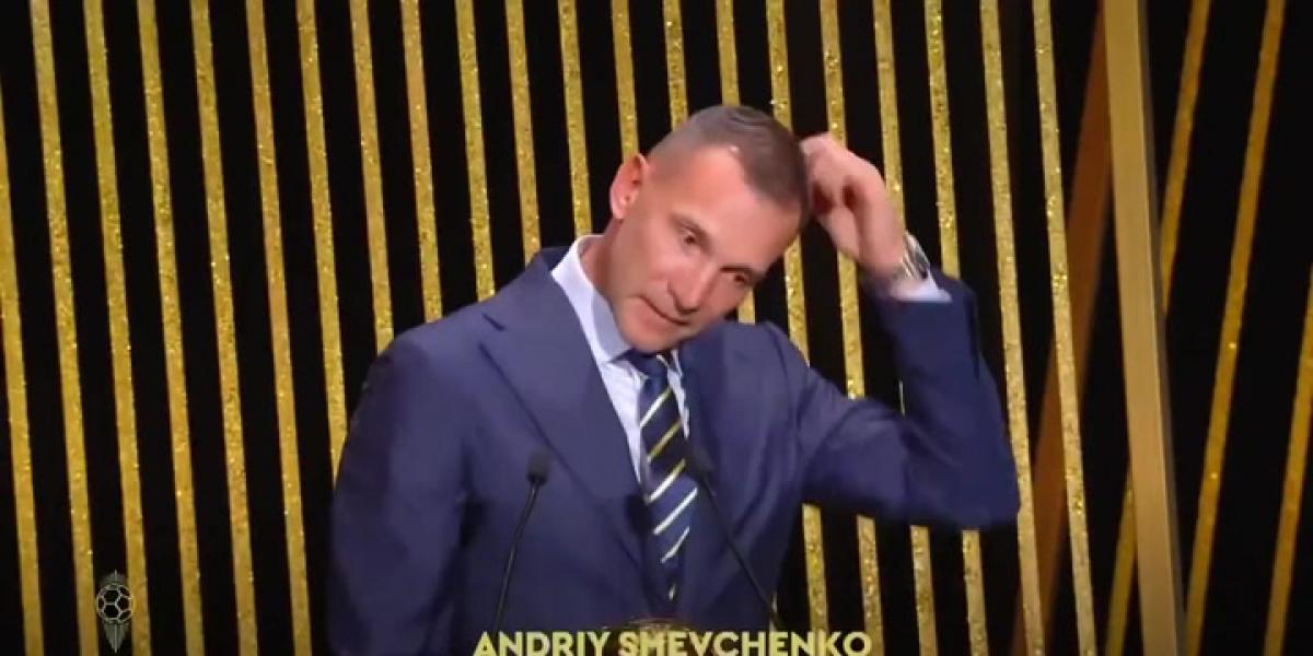 Shevchenko rompe a llorar en la gala del Balón de Oro con su discurso dedicado a Ucrania