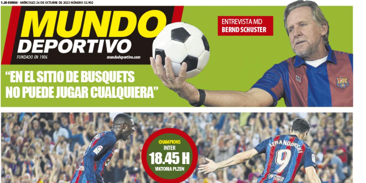 Portada de Mundo Deportivo del miércoles 26 de octubre de 2022