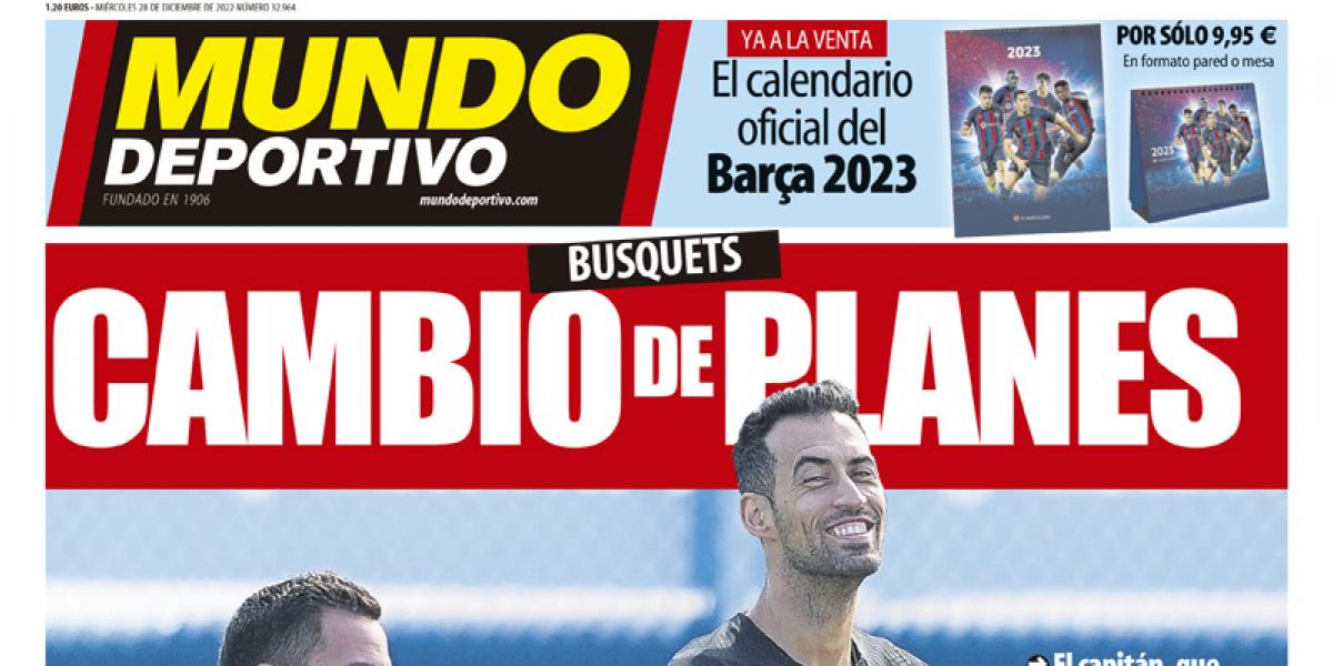 Portada de Mundo Deportivo del miércoles 28 de diciembre de 2022
