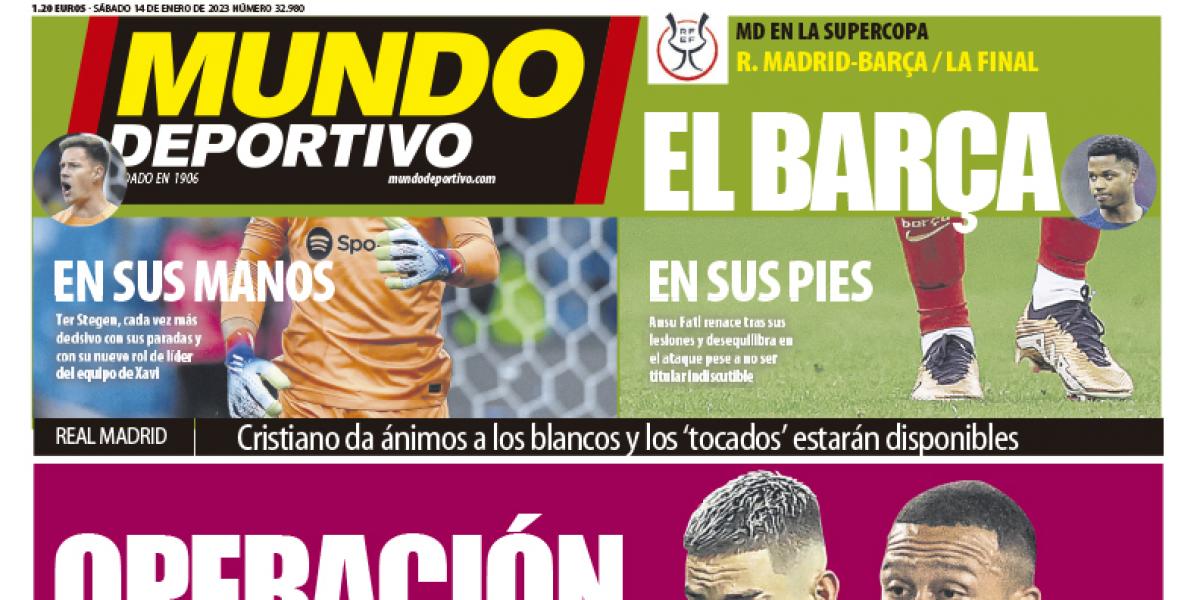 Portada de Mundo Deportivo del sábado 14 de enero de 2023