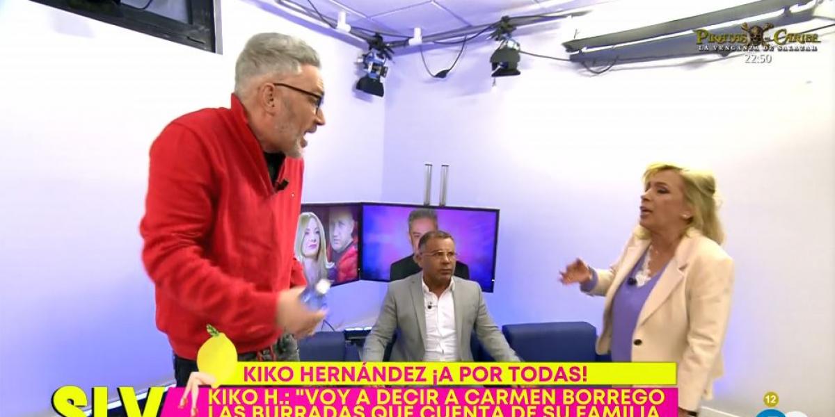 Brutal trifulca en Sálvame entre Kiko Hernández y Carmen Borrego: ¡No me toques!