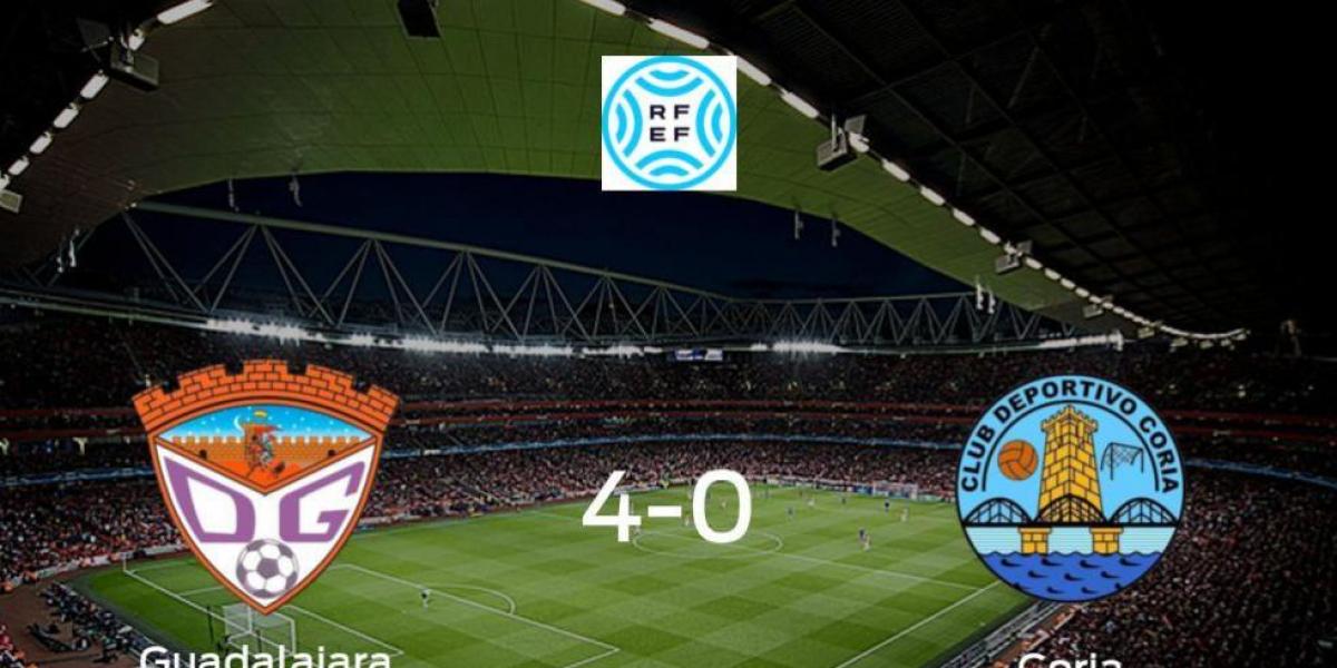 El Guadalajara consigue los tres puntos en casa tras pasar por encima del Coria (4-0)