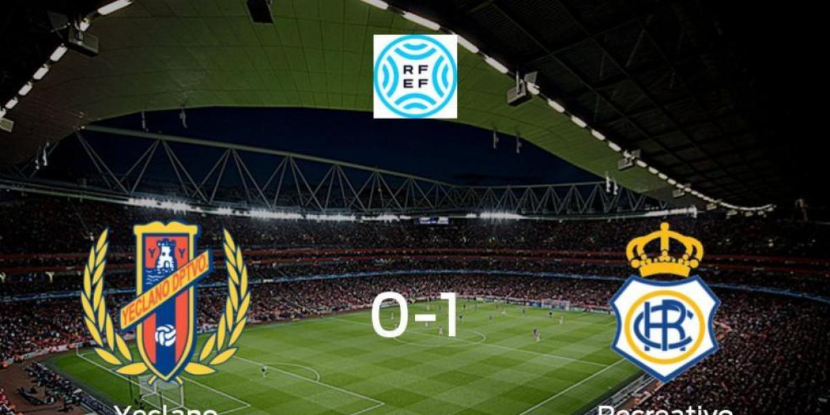 El Recreativo se lleva tres puntos a casa después de vencer 0-1 al Yeclano Deportivo