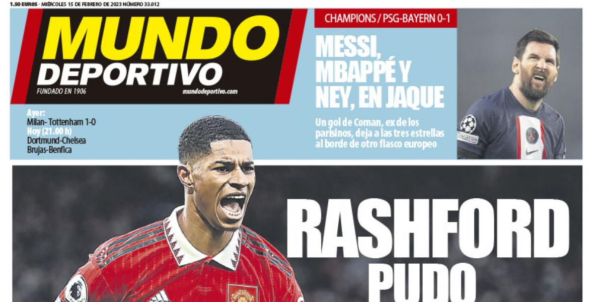 Portada de Mundo Deportivo del miércoles 15 de febrero de 2023