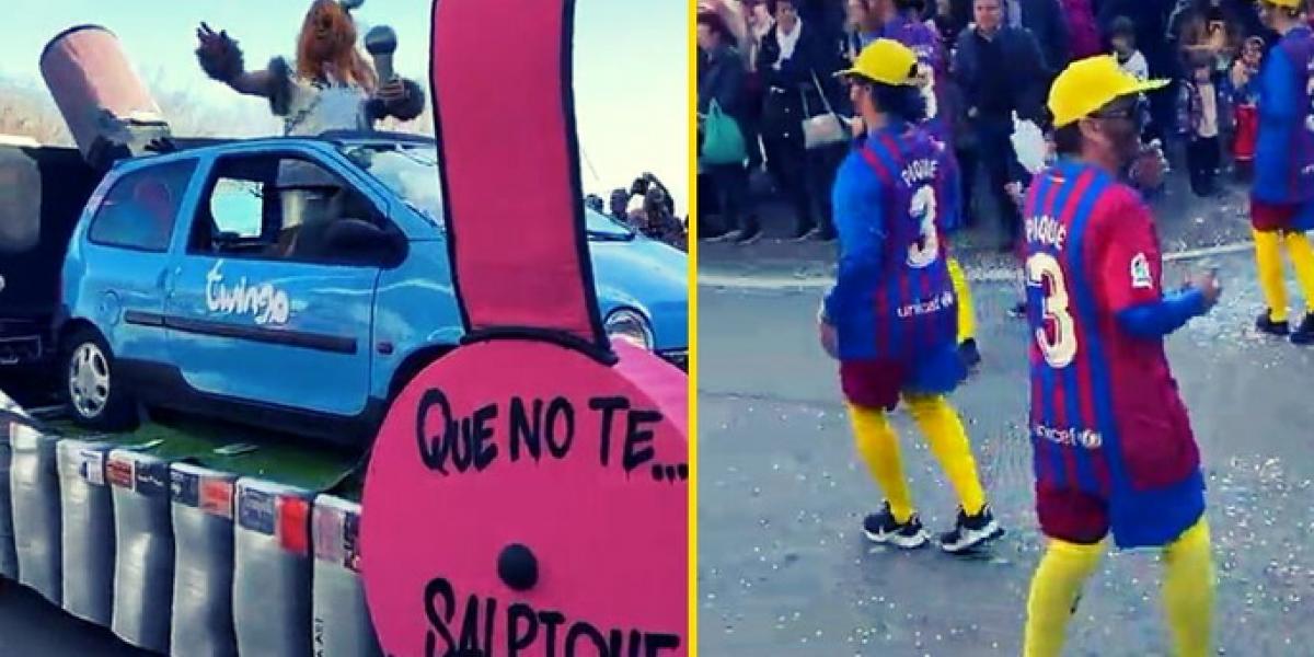 Shakira y Piqué, protagonistas otra vez en una carroza de carnaval