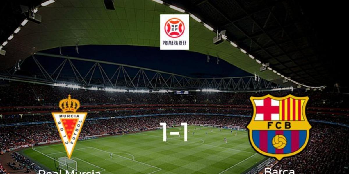 El Real Murcia y el Barcelona B empatan 1-1 y se reparten los puntos