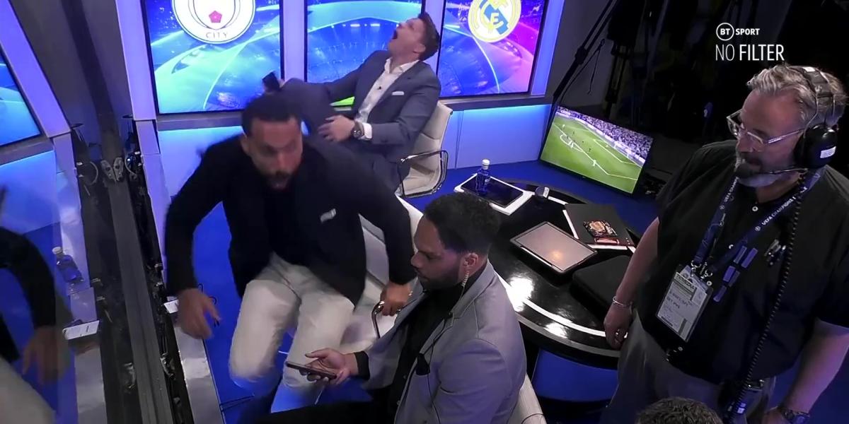 La viral celebración de Rio Ferdinand tras el gol de Vinicius ante el City